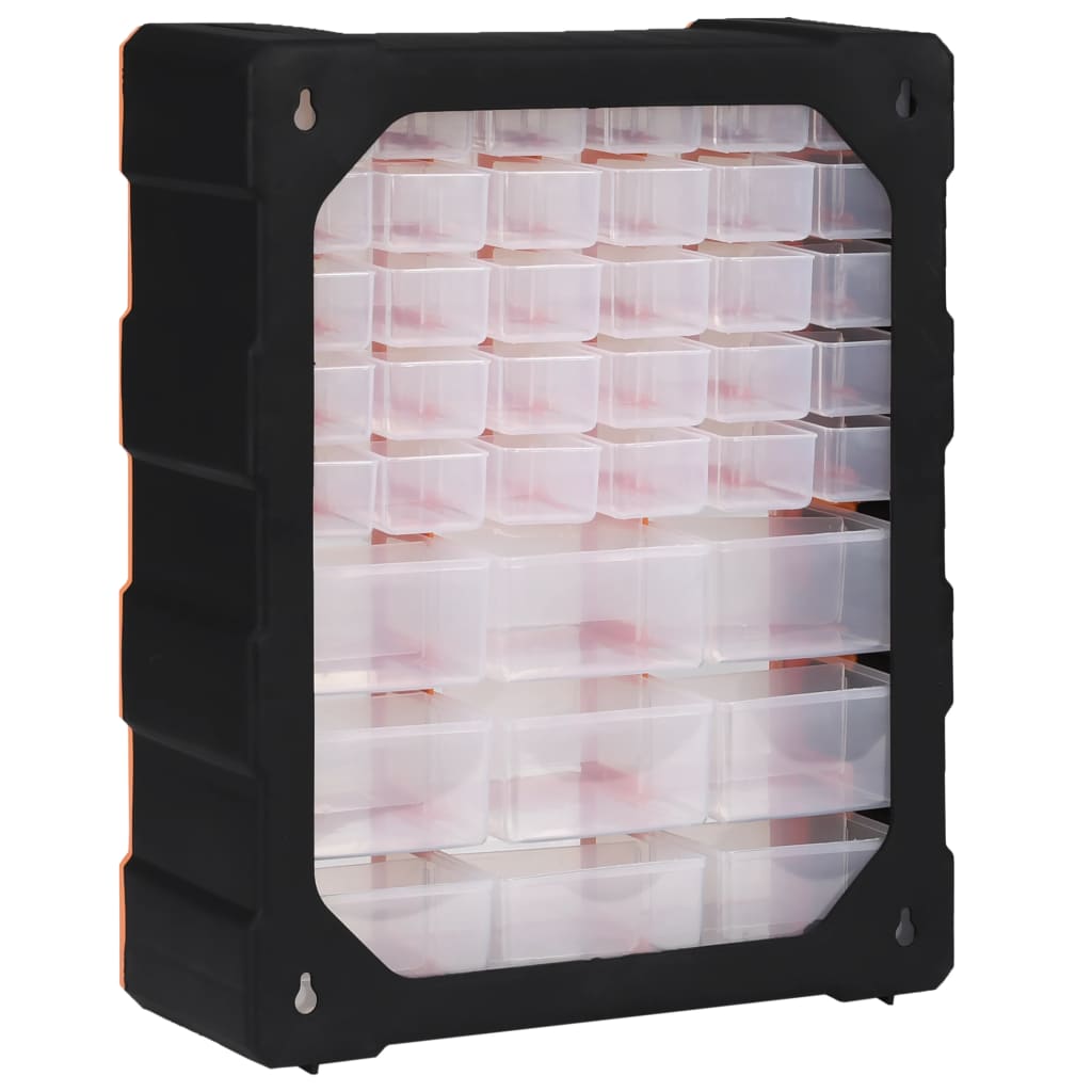 Organiser met 39 lades 38x16x47 cm 39 lades Oranje en zwart