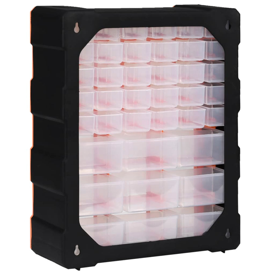 Organiser met 39 lades 38x16x47 cm 39 lades Oranje en zwart