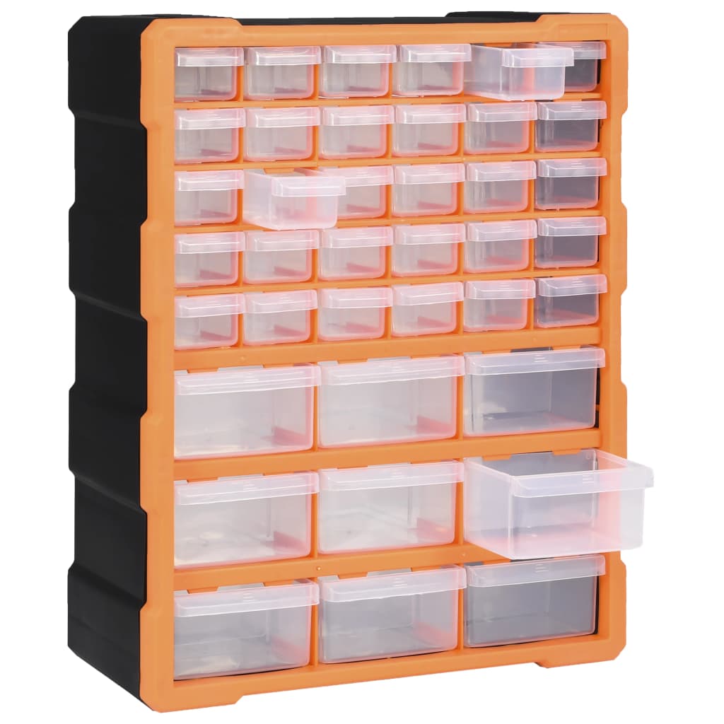 Organiser met 39 lades 38x16x47 cm 39 lades Oranje en zwart
