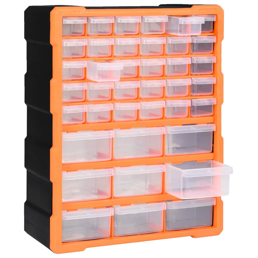 Organiser met 39 lades 38x16x47 cm 39 lades Oranje en zwart