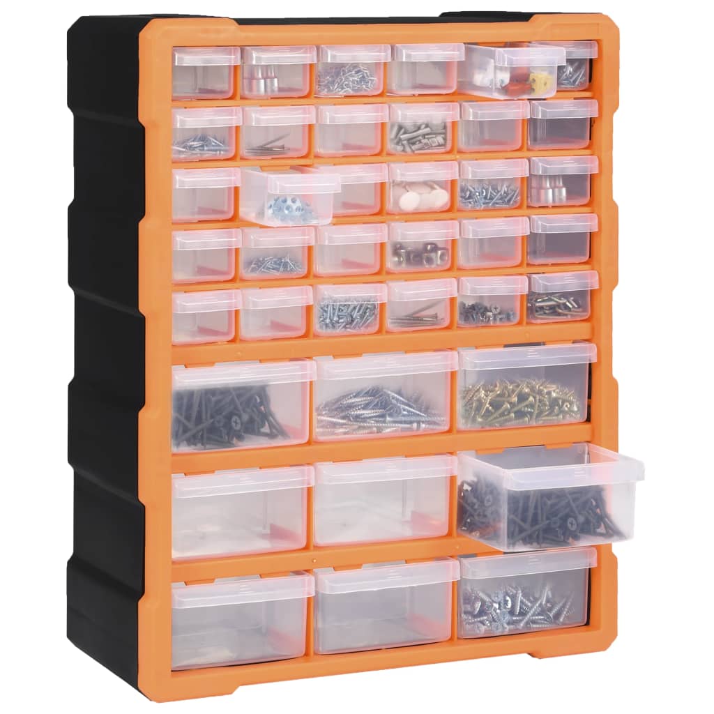 Organiser met 39 lades 38x16x47 cm 39 lades Oranje en zwart