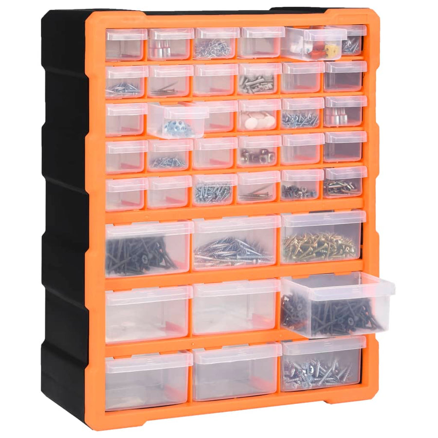 Organiser met 39 lades 38x16x47 cm 39 lades Oranje en zwart