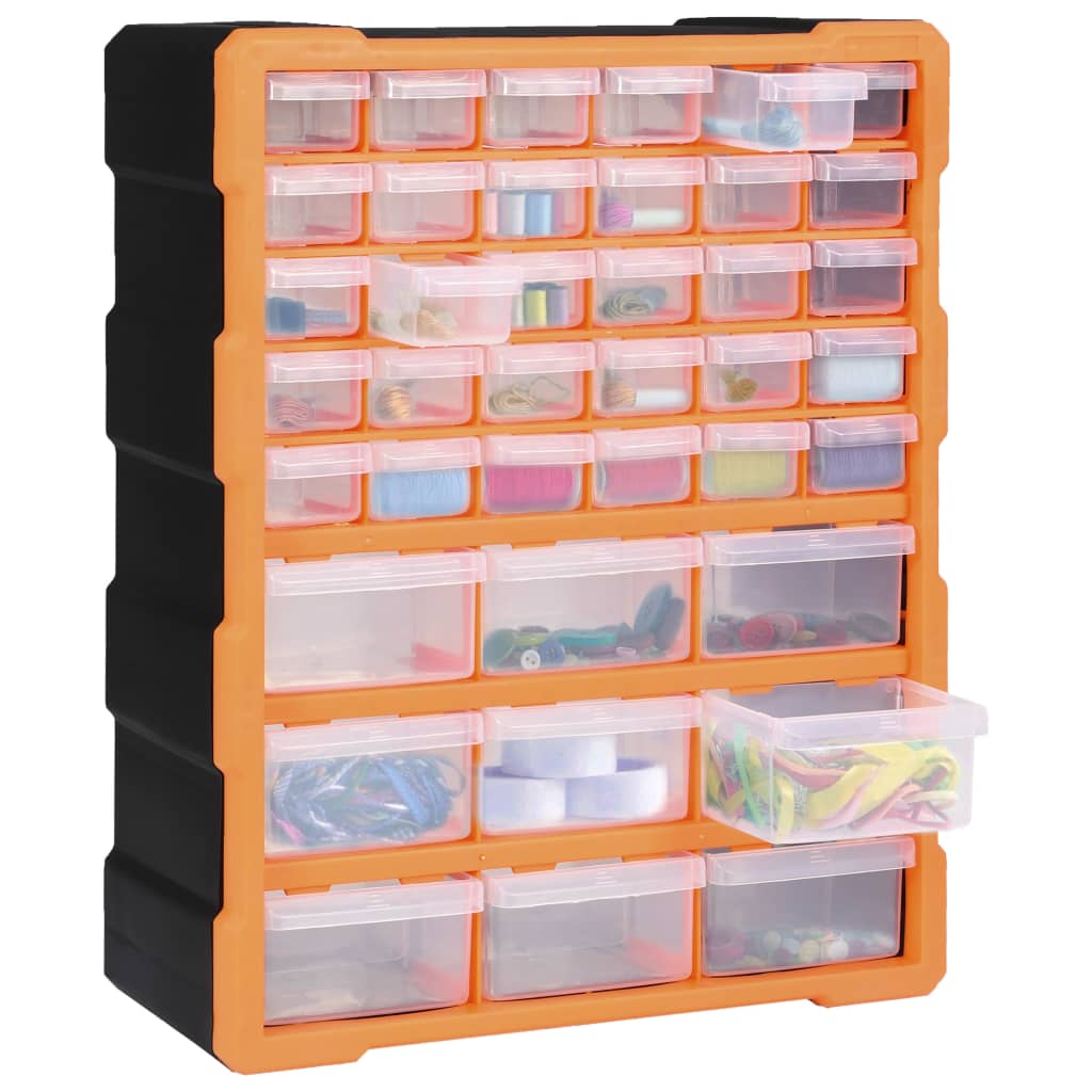 Organiser met 39 lades 38x16x47 cm 39 lades Oranje en zwart