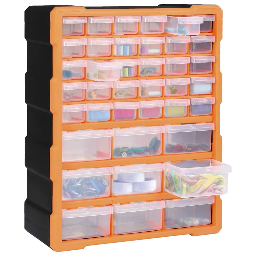 Organiser met 39 lades 38x16x47 cm 39 lades Oranje en zwart