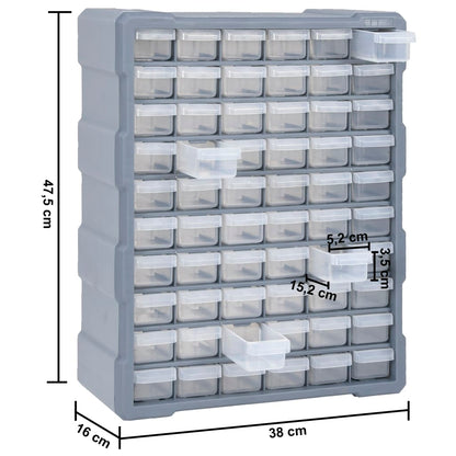 Organiser met 60 lades 38x16x47,5 cm 60 lades Grijs