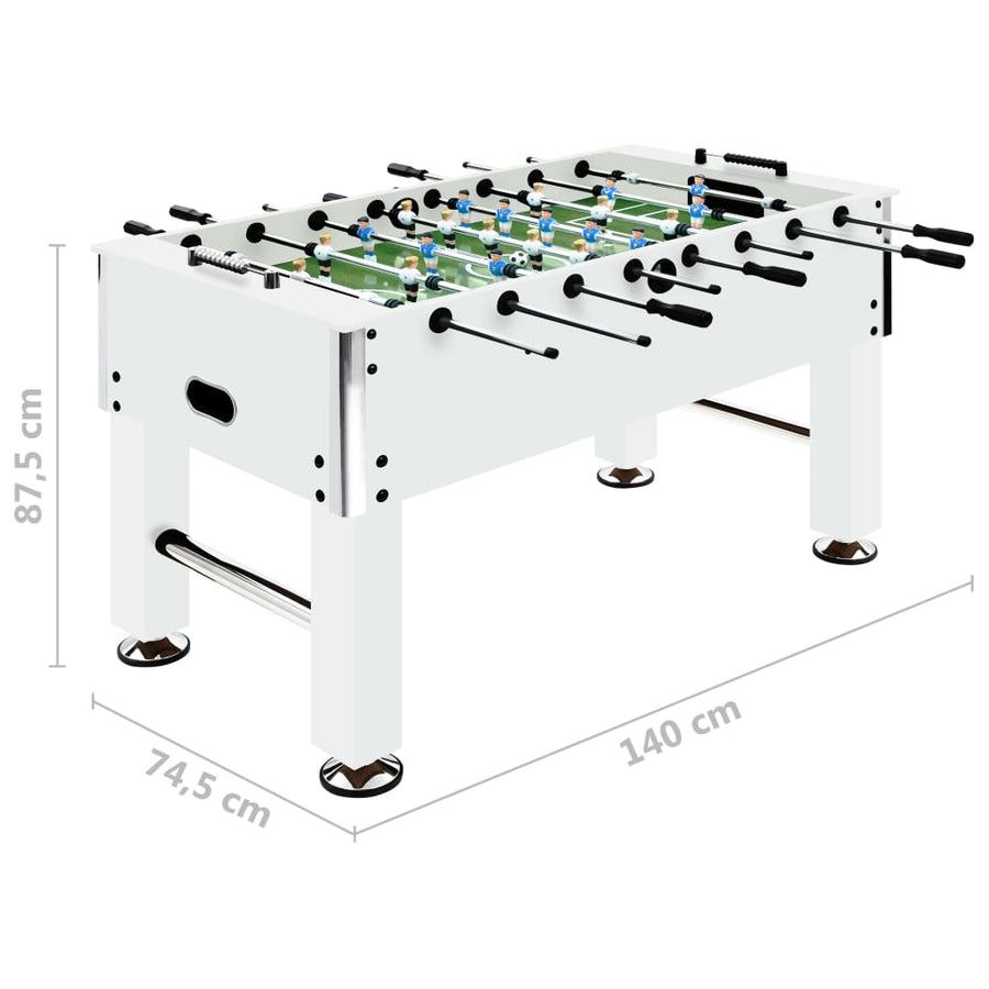 Voetbaltafel 60 Kg 140X74,5X87,5 Cm Staal Wit