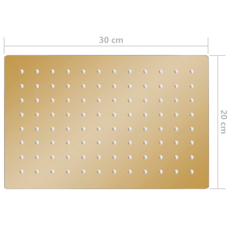 Regendouchekop Rechthoekig 30X20 Cm Roestvrij Staal Goudkleurig 30 x 20 cm