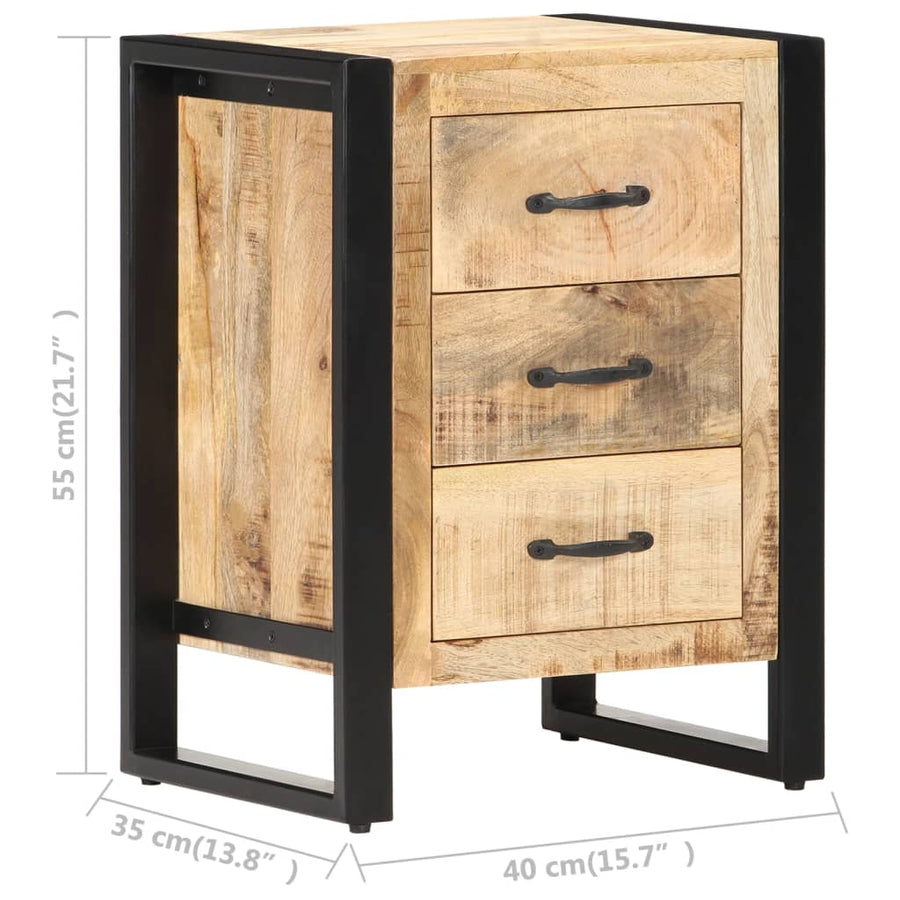 Nachtkastje 40x35x55 cm massief mangohout