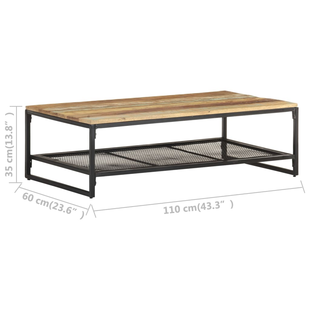 Salontafel 110X60X35 Cm massief gerecycled hout