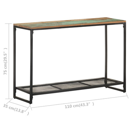 Wandtafel 110x35x75 cm massief gerecycled hout