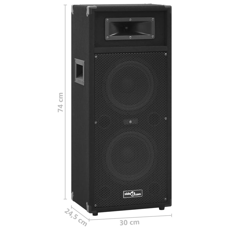 Hifi-Podiumluidsprekers 2 St Passief Professioneel 1000 W Zwart