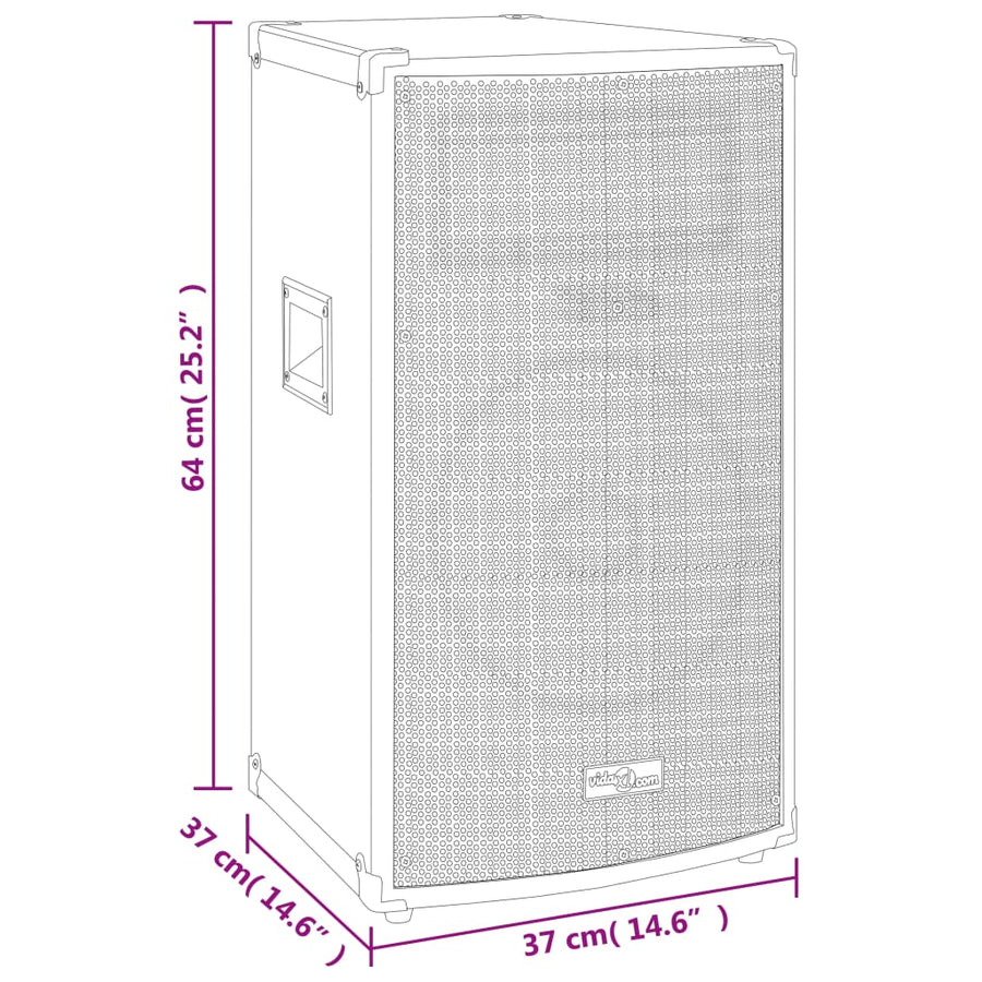 Hifi-Podiumluidspreker Passief 1000 W 37X37X64 Cm Zwart