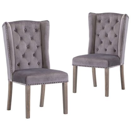 Eetkamerstoelen Fluweel 2 Grijs