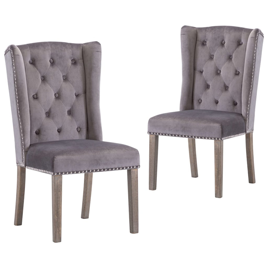 Eetkamerstoelen Fluweel 2 Grijs