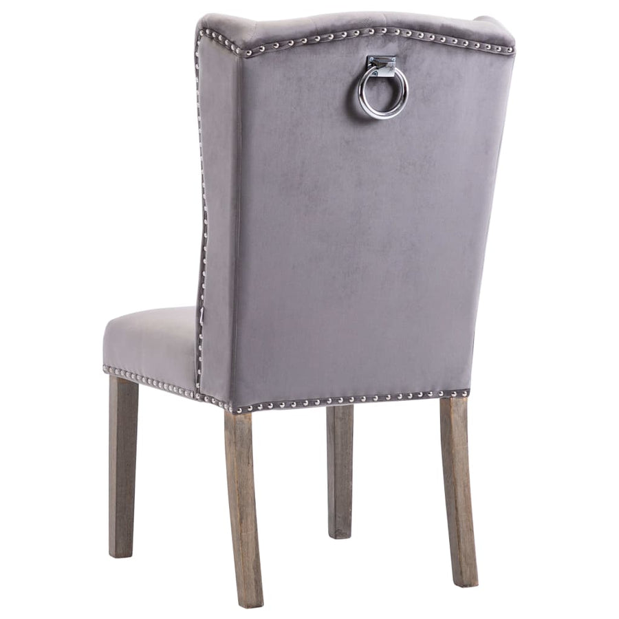 Eetkamerstoelen Fluweel 2 Grijs