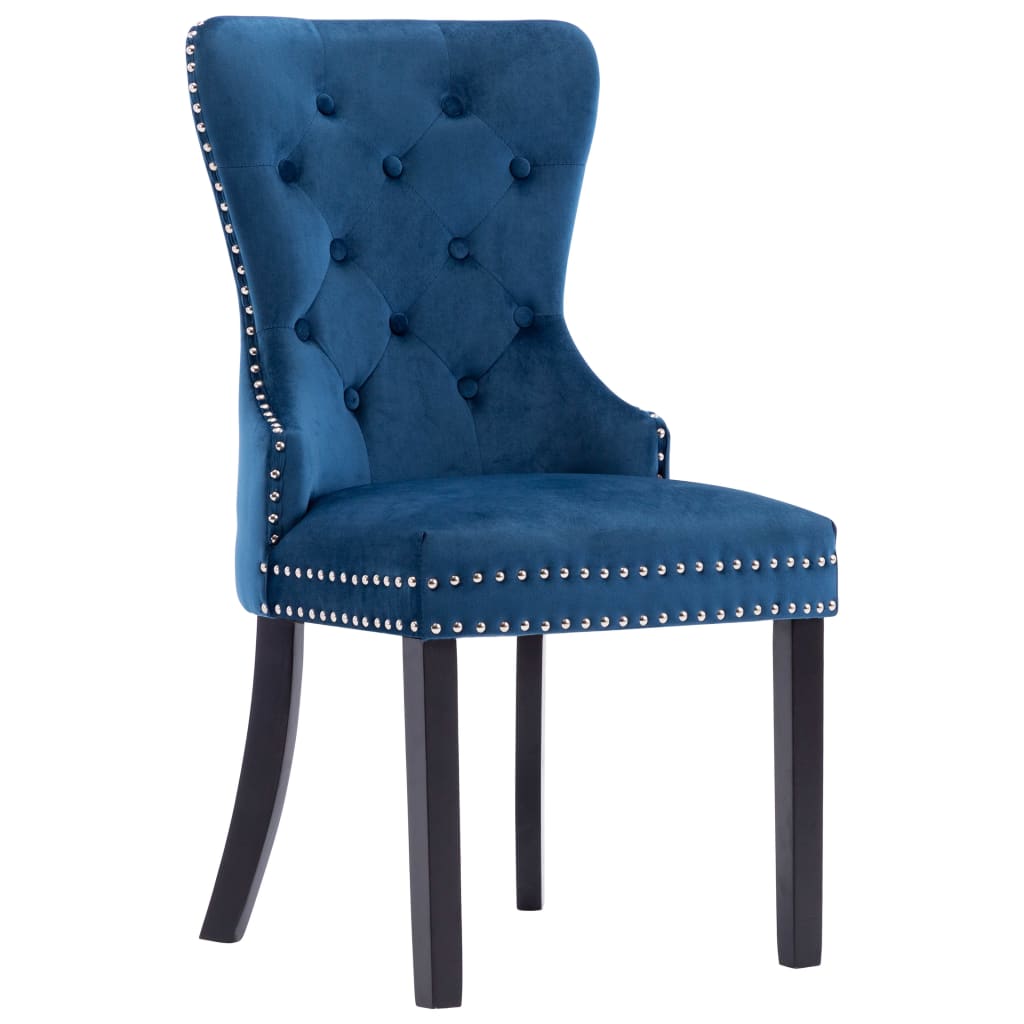Eetkamerstoelen Fluweel 4 Blauw