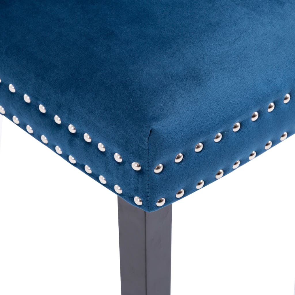 Eetkamerstoelen Fluweel 4 Blauw