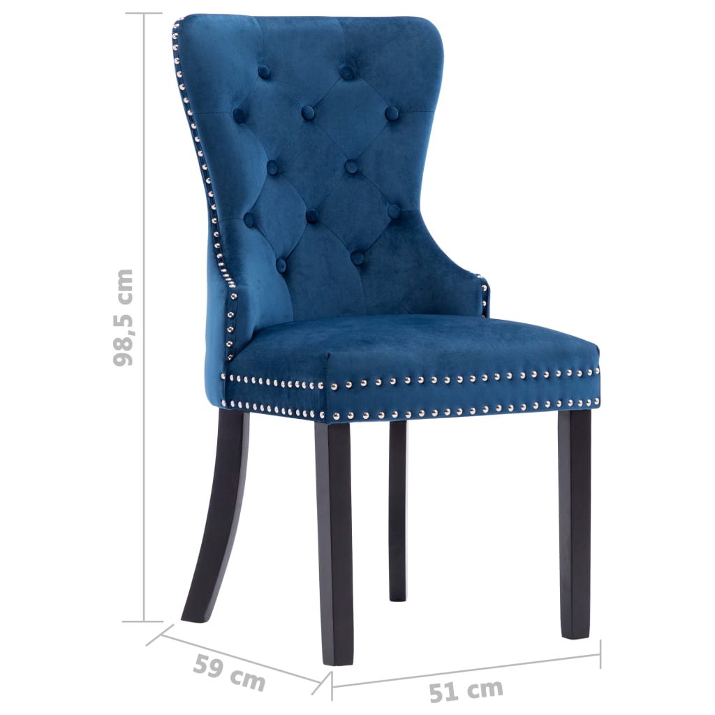 Eetkamerstoelen Fluweel 4 Blauw
