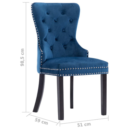 Eetkamerstoelen Fluweel 4 Blauw
