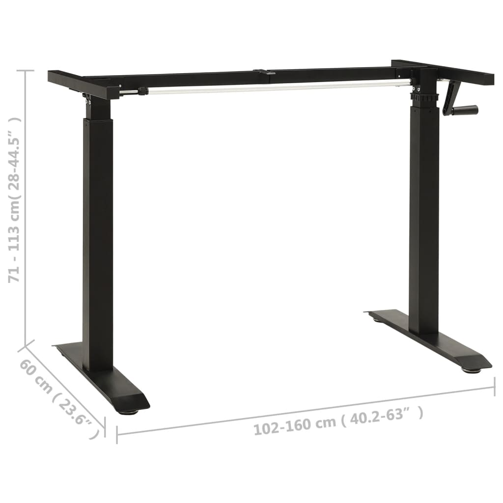 Zit-Stabureauframe Met Slinger Handmatig Zwart