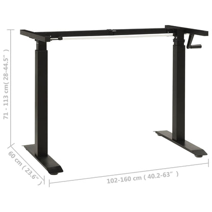 Zit-Stabureauframe Met Slinger Handmatig Zwart