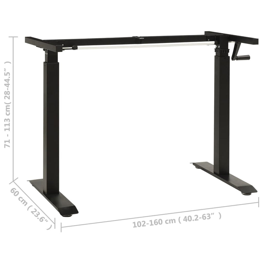 Zit-Stabureauframe Met Slinger Handmatig Zwart