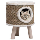 Kattenhuis Met Houten Poten 41 Cm Zeegras