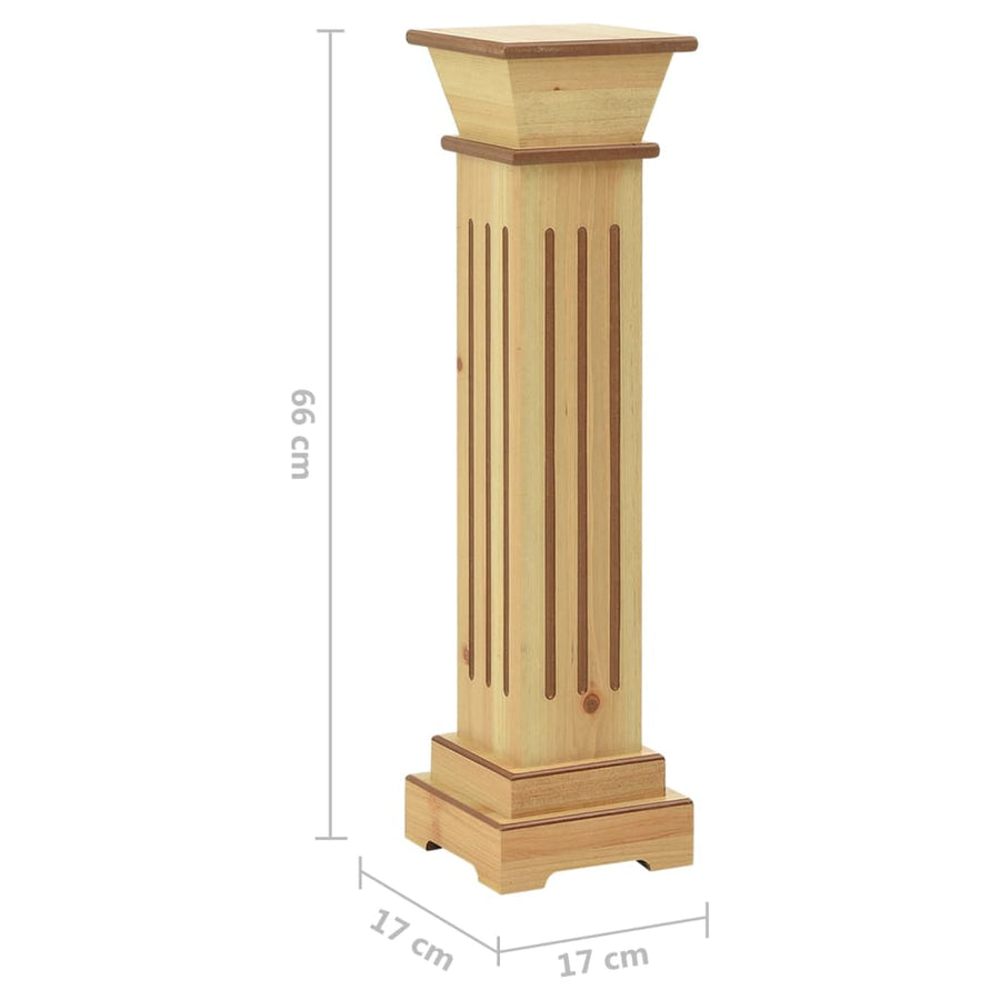Plantenstandaard Klassieke Zuil Vierkant 7X7X66 Cm Mdf Hout Bruin