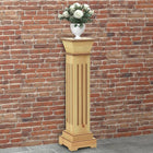 Plant stand classic column square 17x17x66 cm MDF wood