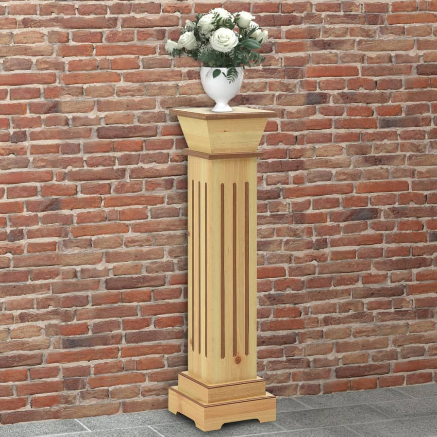 Plantenstandaard Klassieke Zuil Vierkant 7X7X66 Cm Mdf Hout Bruin