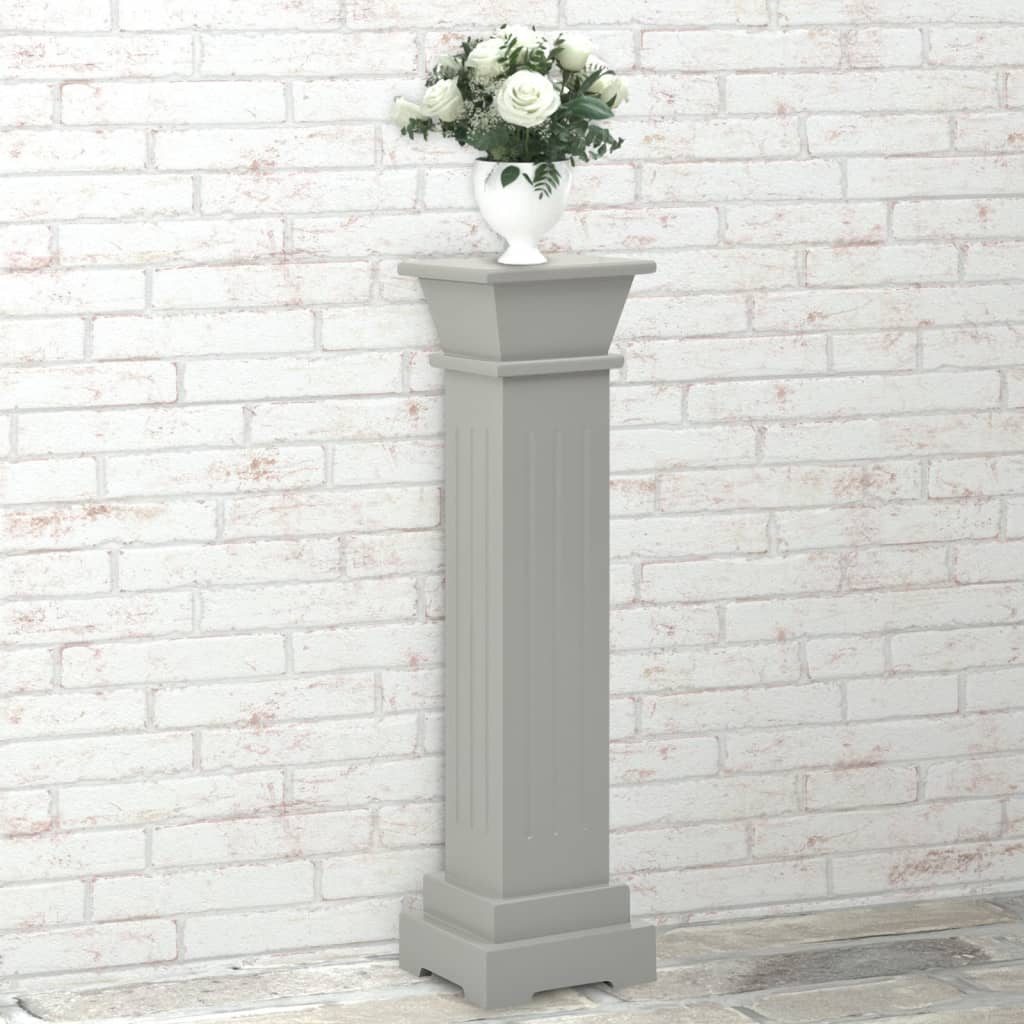 Plantenstandaard Klassieke Zuil Vierkant 7X7X66 Cm Mdf Grijs