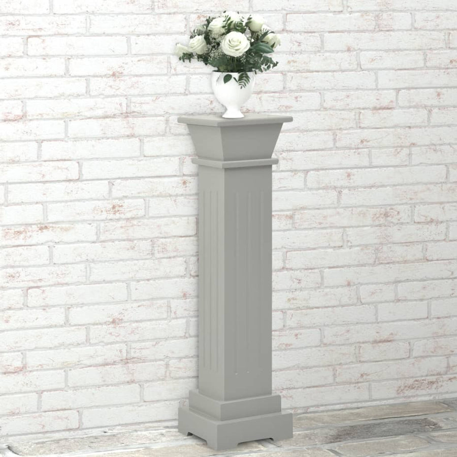 Plantenstandaard Klassieke Zuil Vierkant 7X7X66 Cm Mdf Grijs