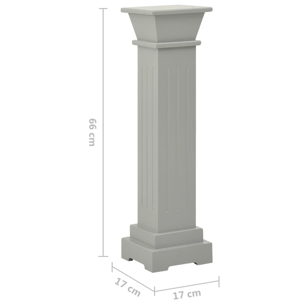 Plantenstandaard Klassieke Zuil Vierkant 7X7X66 Cm Mdf Grijs
