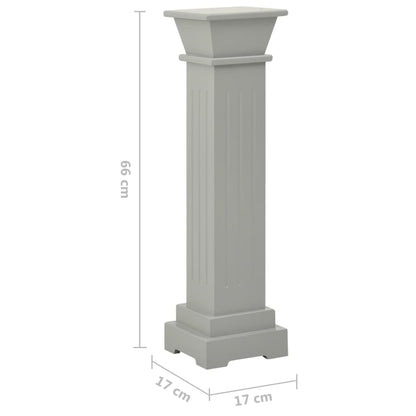 Plantenstandaard Klassieke Zuil Vierkant 7X7X66 Cm Mdf Grijs