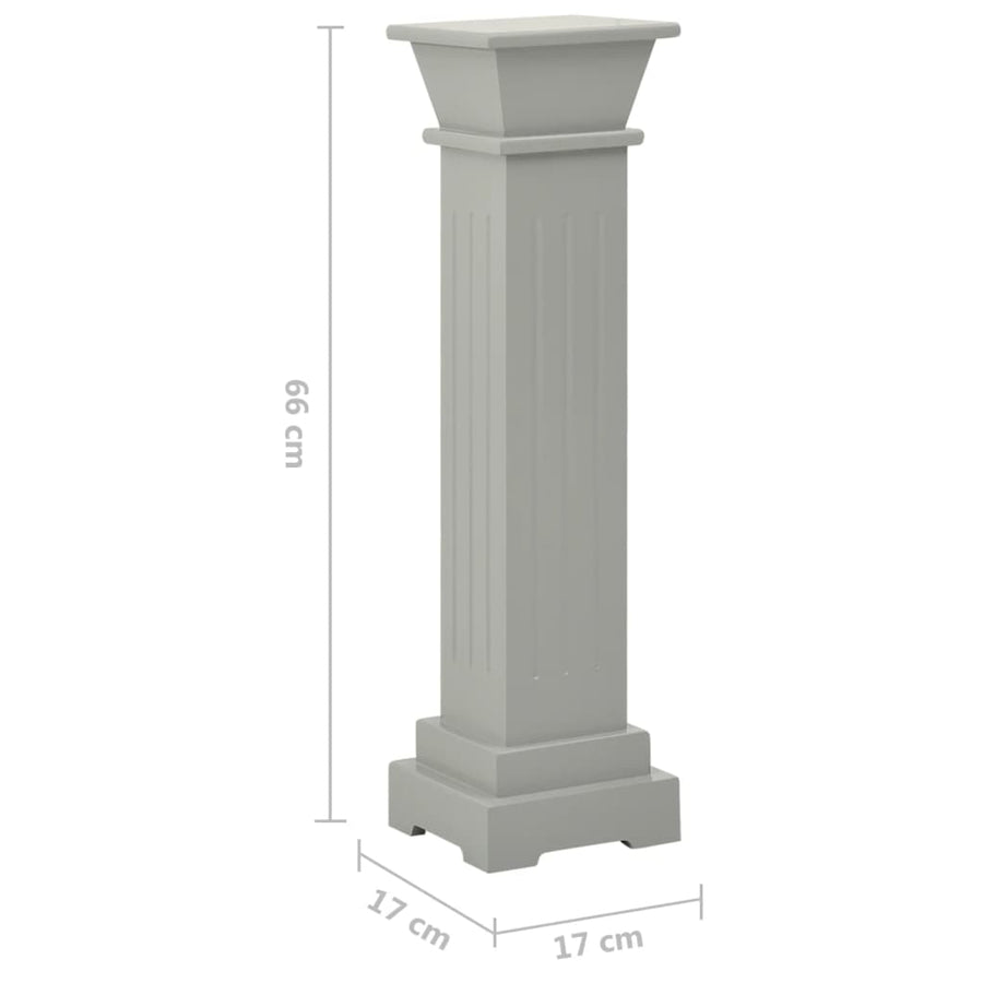 Plantenstandaard Klassieke Zuil Vierkant 7X7X66 Cm Mdf Grijs