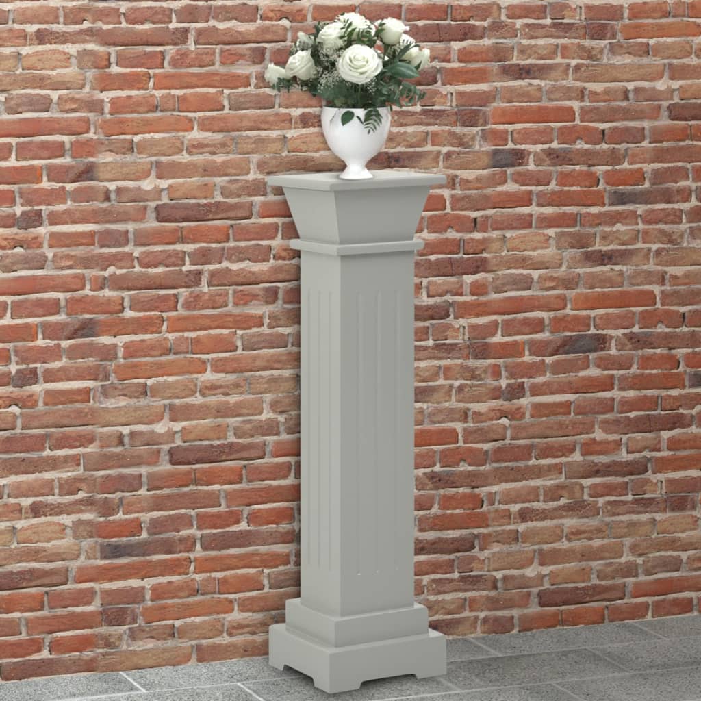 Plantenstandaard Klassieke Zuil Vierkant 7X7X66 Cm Mdf Grijs