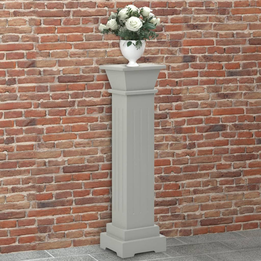 Plantenstandaard Klassieke Zuil Vierkant 7X7X66 Cm Mdf Grijs