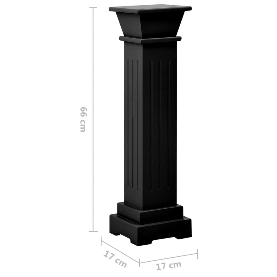 Plantenstandaard Klassieke Zuil Vierkant 7X7X66 Cm Mdf Zwart