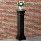 Plant stand classic square column 17x17x66 cm MDF black