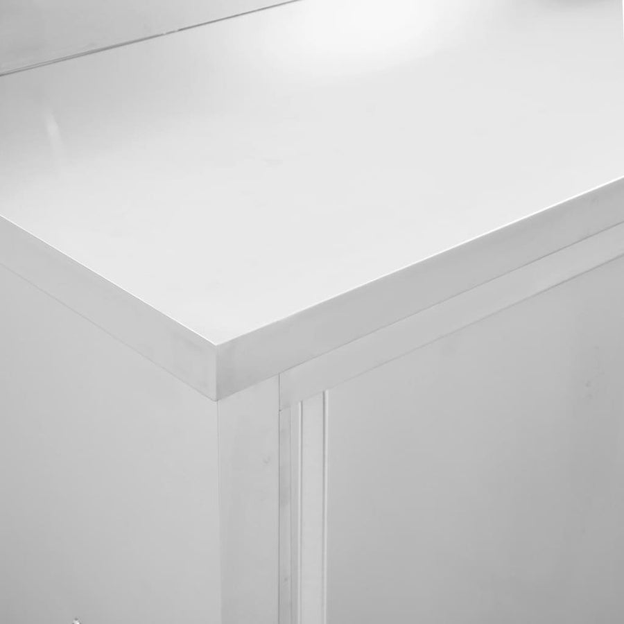 Werktafels Met Deuren 2 St Roestvrij Staal 240 x 50 x (95-97) cm