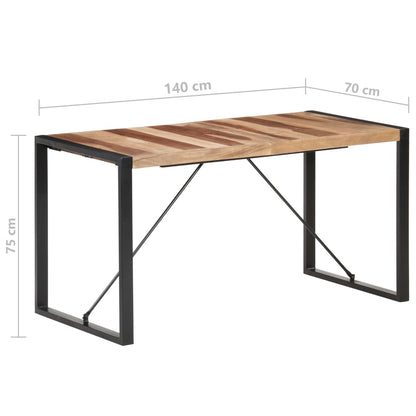 Eettafel 140X70X75 Cm Massief Hout Met Sheesham Afwerking 140 x 70 x 75 cm