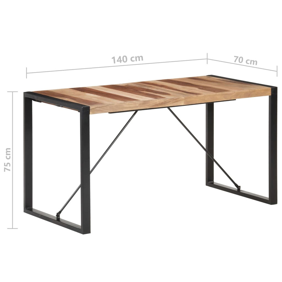 Eettafel 140X70X75 Cm Massief Hout Met Sheesham Afwerking 140 x 70 x 75 cm
