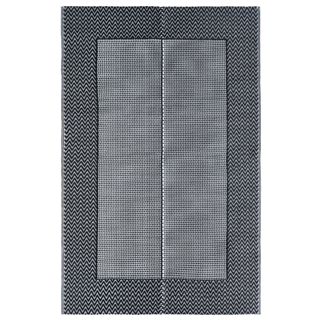Buitenkleed Pp 120 x 180 cm Zwart en grijs