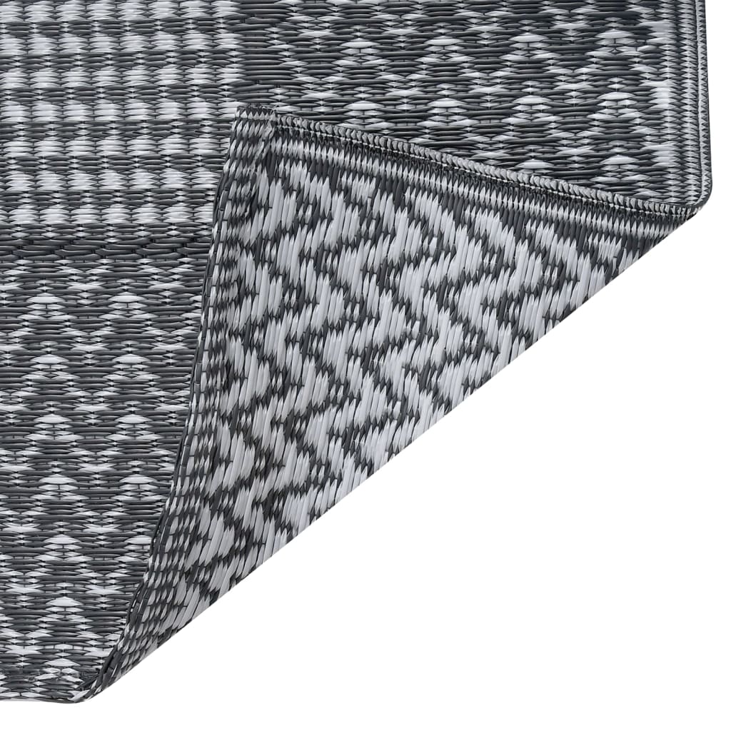 Buitenkleed Pp 120 x 180 cm Zwart en grijs
