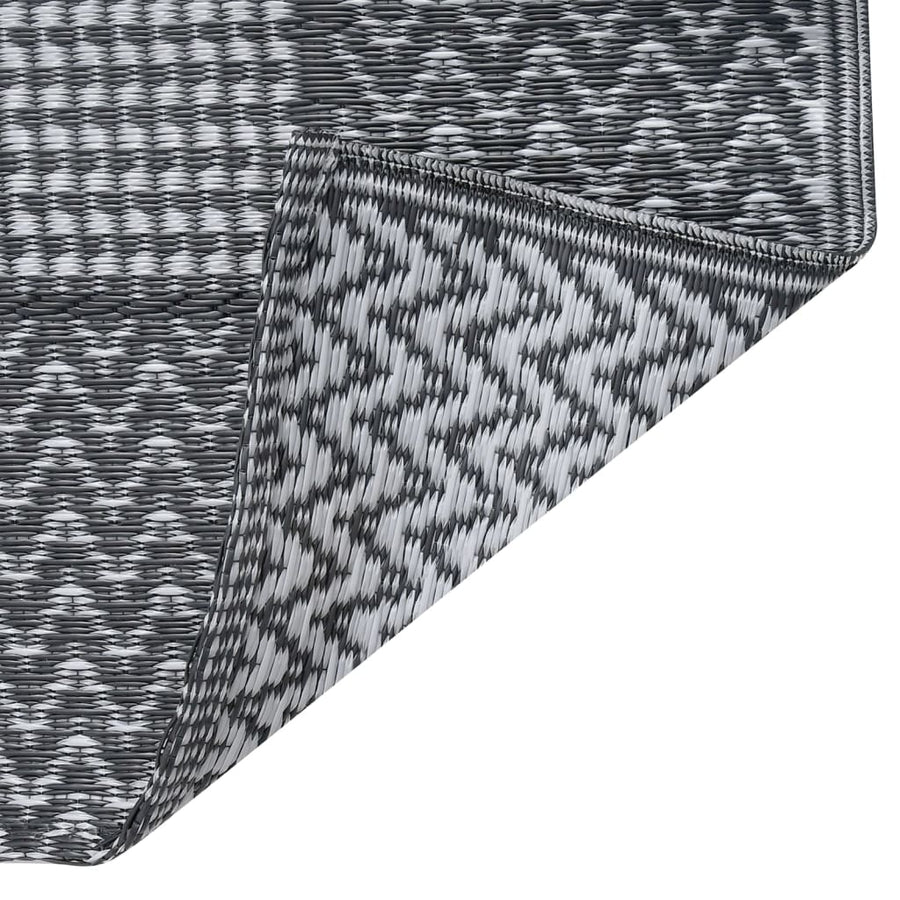 Buitenkleed Pp 120 x 180 cm Zwart en grijs