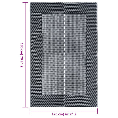 Buitenkleed Pp 120 x 180 cm Zwart en grijs