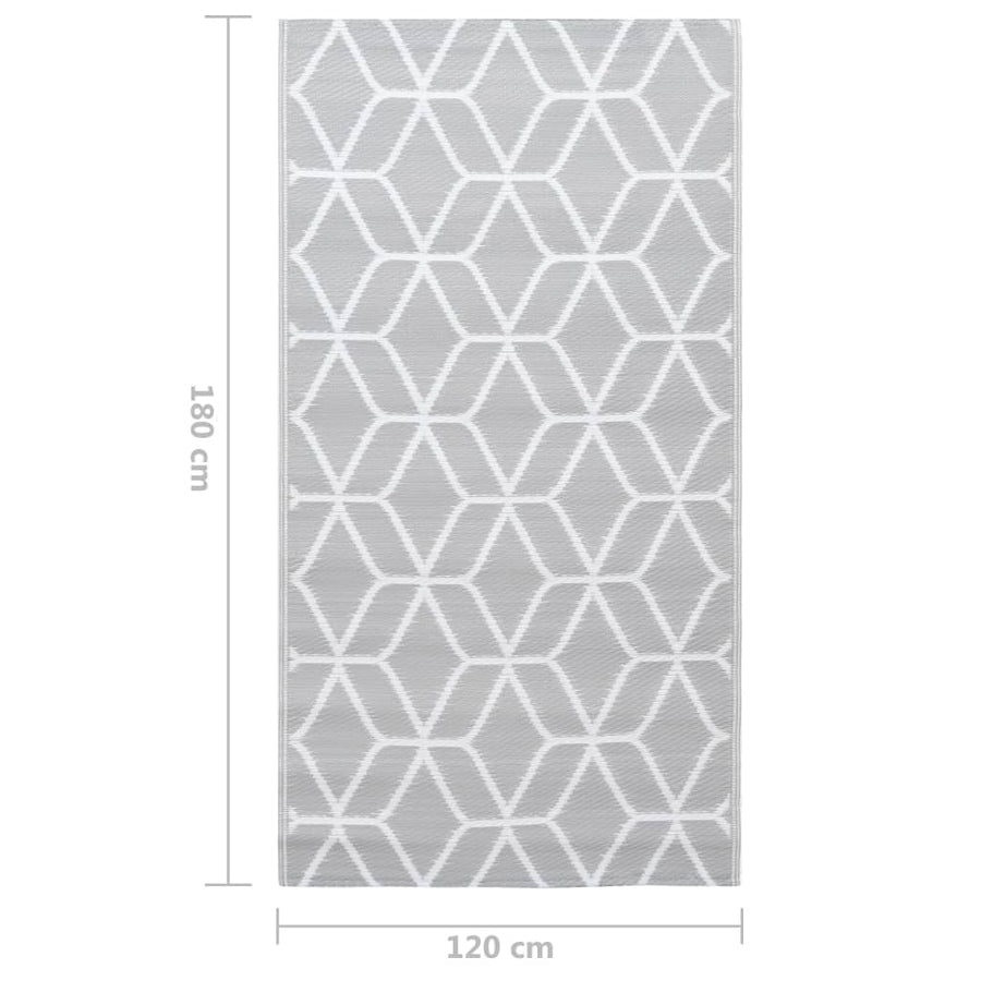 Buitenkleed Pp 120 x 180 cm Grijs en wit