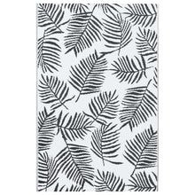 Buitenkleed Pp Wit En Zwart 160 x 230 cm Bladpatroon