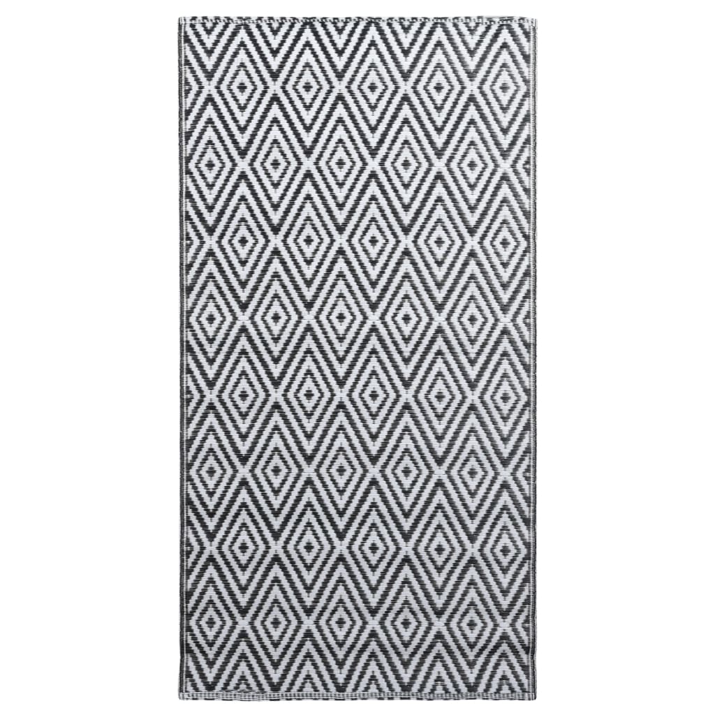 Buitenkleed 80X150 Cm Pp Wit En Zwart 80 x 150 cm