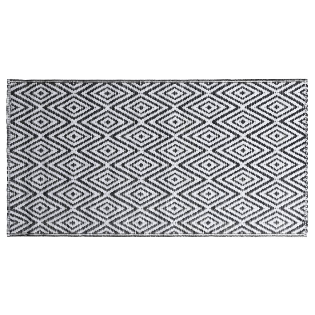 Buitenkleed 80X150 Cm Pp Wit En Zwart 80 x 150 cm